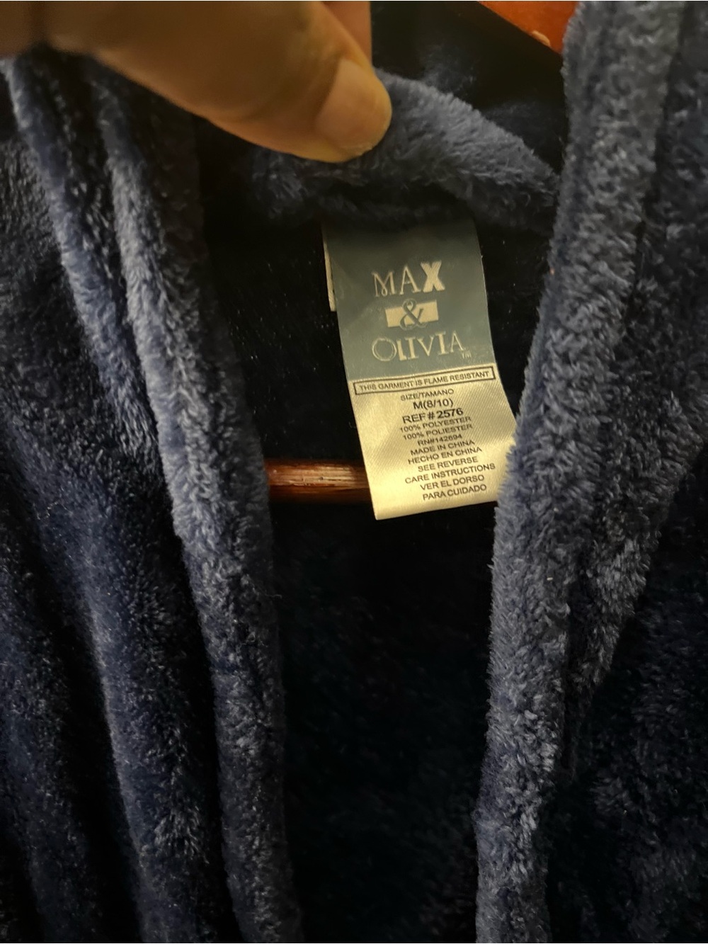 Max & Olivia Boy’s Plush Navy Blue Robe